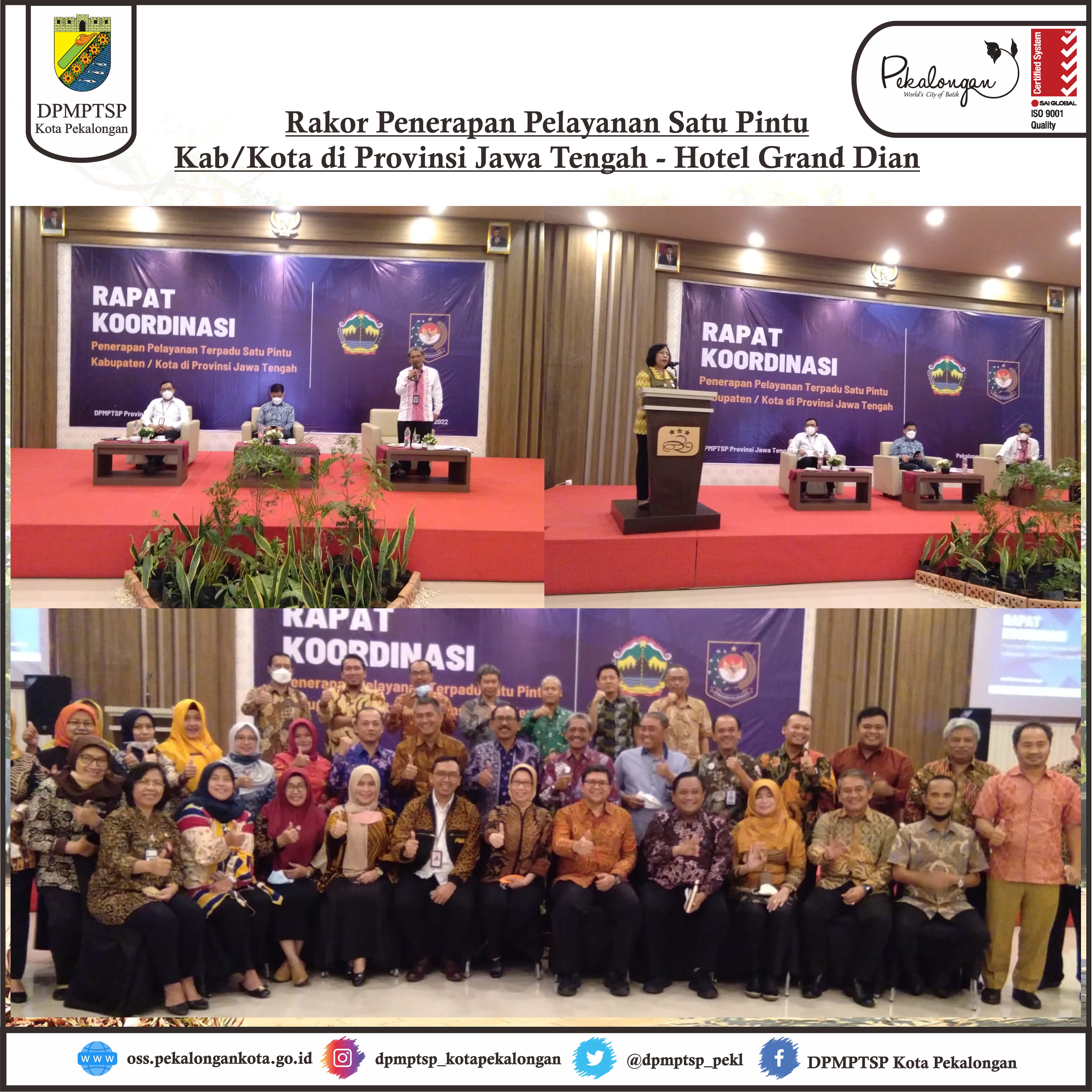 Rapat Koordinasi Penerapan Pelayanan Terpadu Satu Pintu Kab / Kota di Provinsi Jawa Tengah