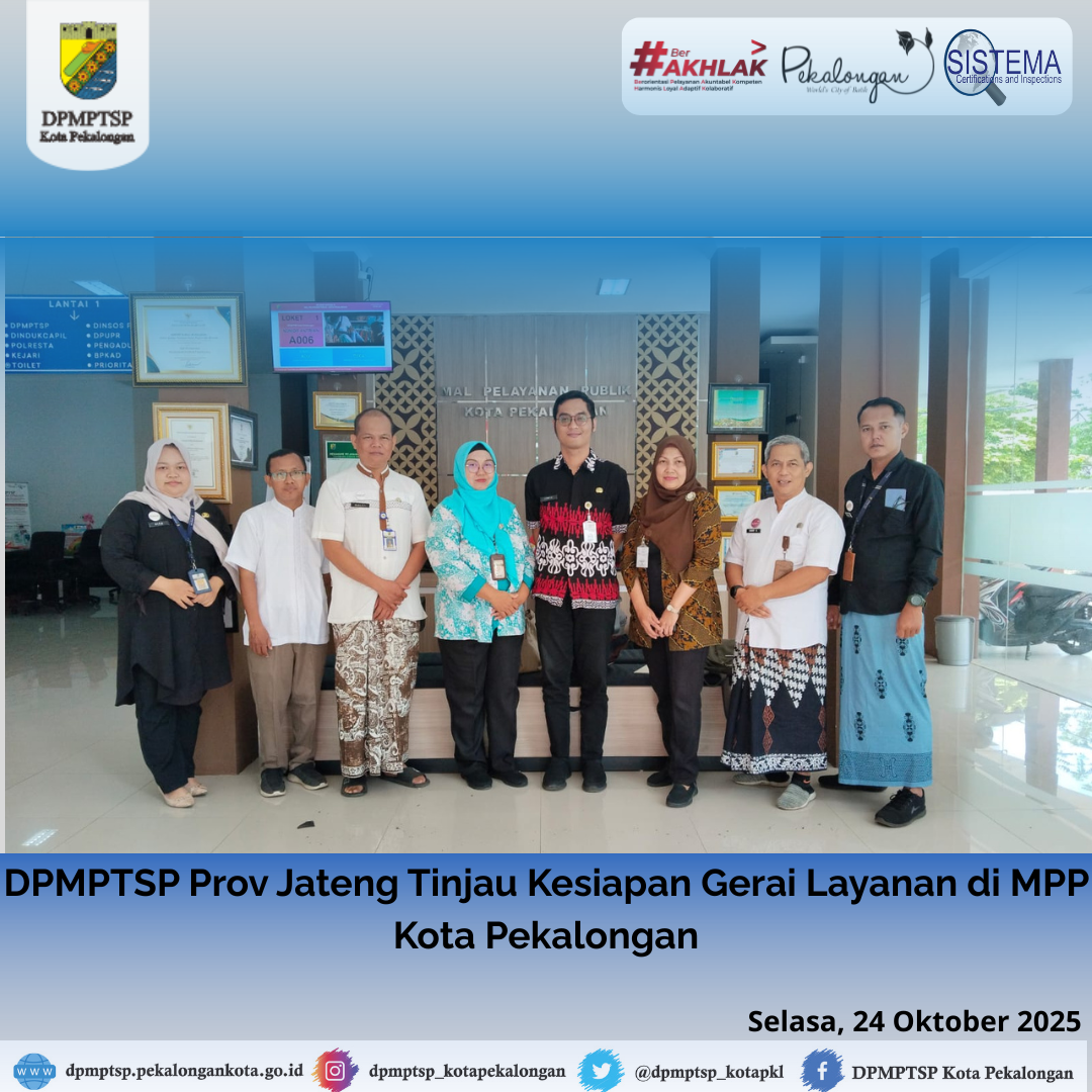 DPMPTSP Prov Jateng Tinjau Kesiapan Gerai Layanan MPP Kota Pekalongan