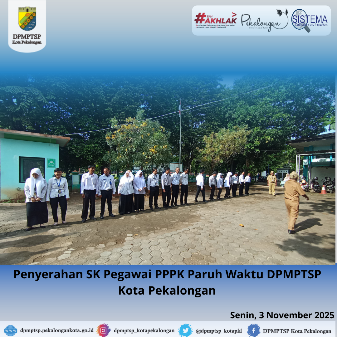 Penyerahan SK Pegawai PPPK Paruh Waktu DPMPTSP Kota Pekalongan